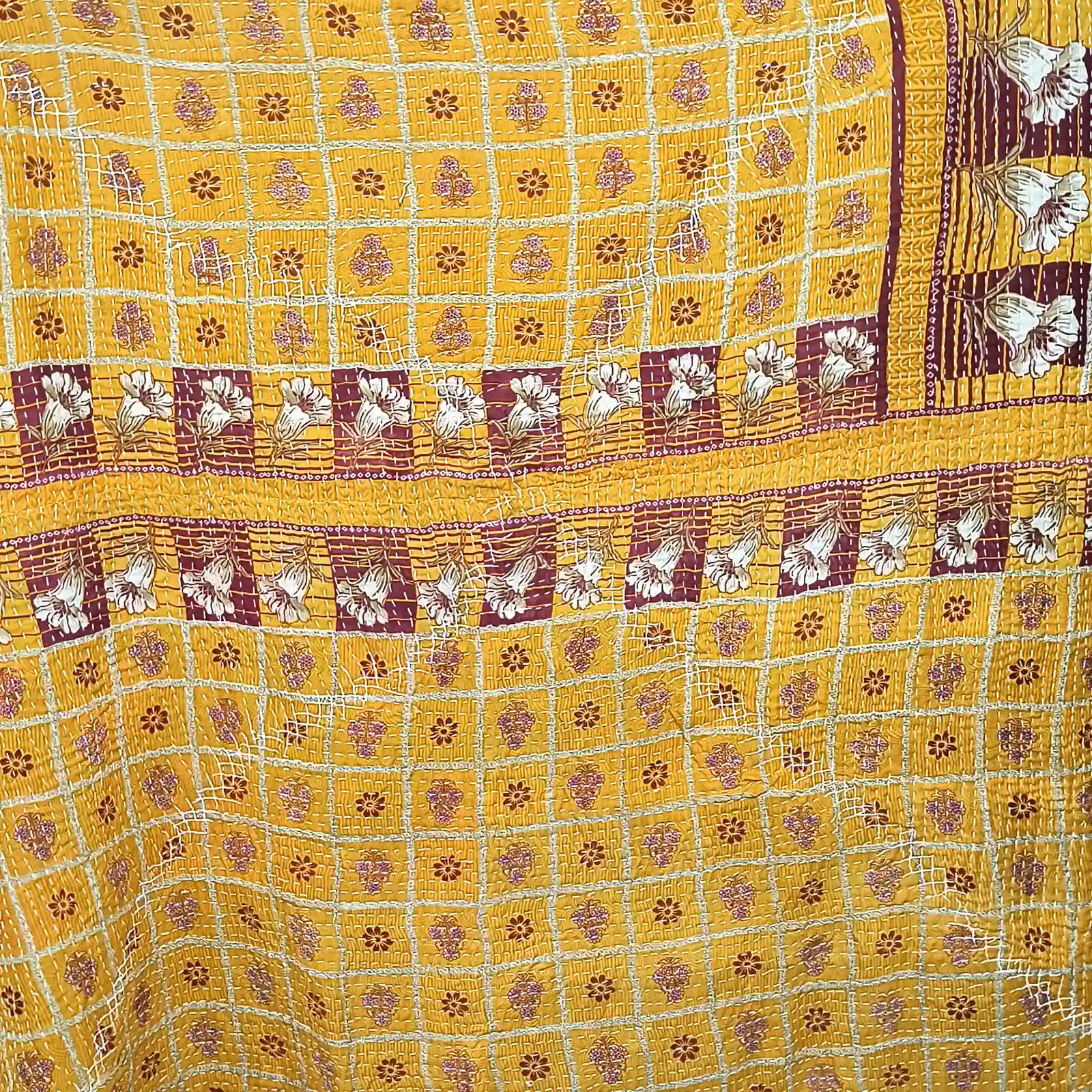 Indian Village Patchwork Quilt Blanket